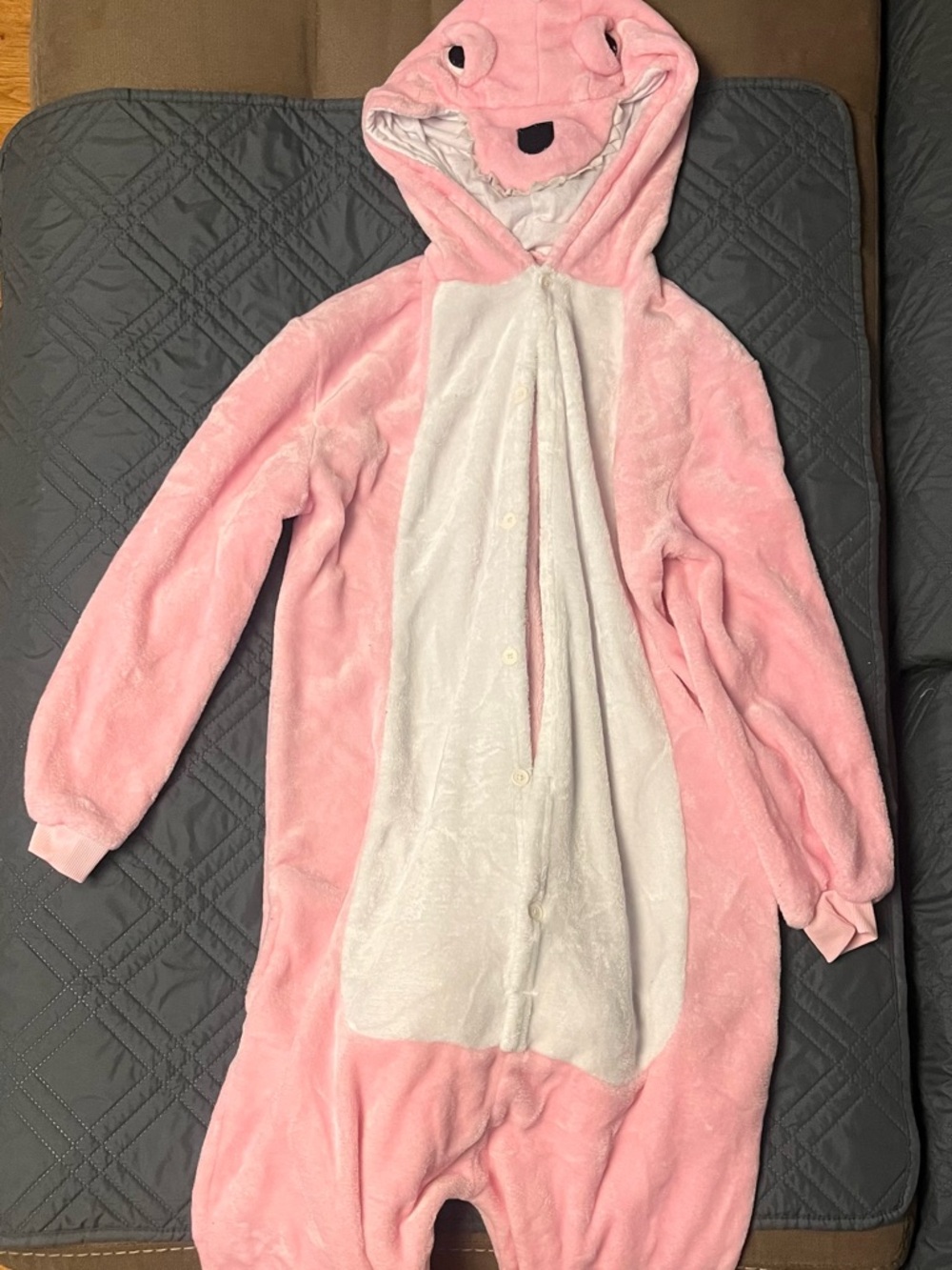 Cozy Pink Plush Hooded Women's Dragon Onesie - Medium